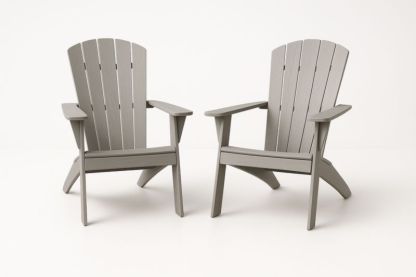 Chaises de jardin Adirondack en polypropylène gris