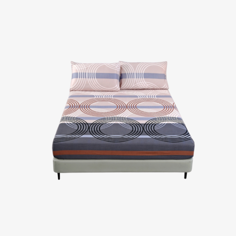New Geometric Microfiber Bed Sheet – Double Size, Soft & Comfortable for Bedroom
