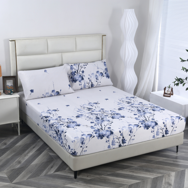 New Geometric Microfiber Bed Sheet – Double Size, Soft & Comfortable for Bedroom