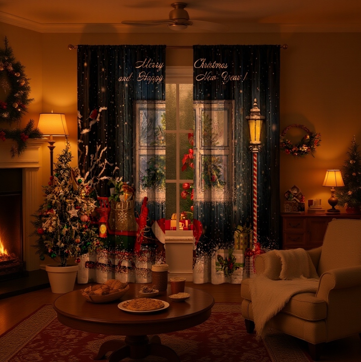 Weihnachten Curta Curta 3D Digitaldruck Feiertagsdecke