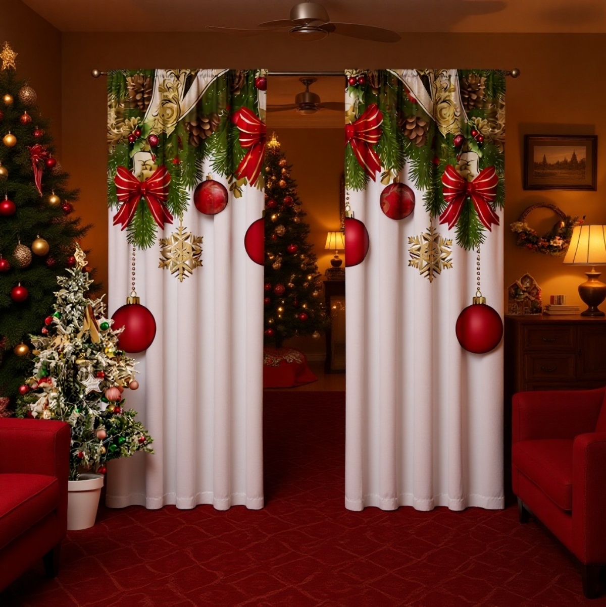 Weihnachten Curta Curta 3D Digitaldruck Feiertagsdecke