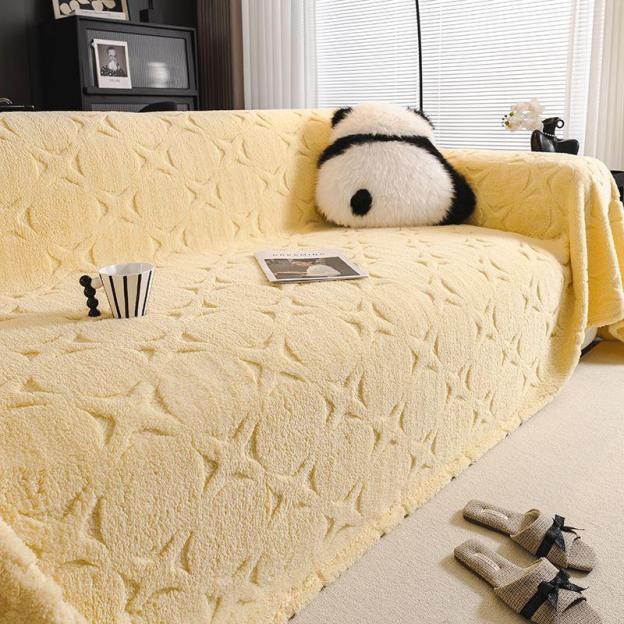 Anti-Kratz Sofaüberwurf aus Plüsch, nordischer Stil, rutschfeste Sofahusse für Herbst und Winter