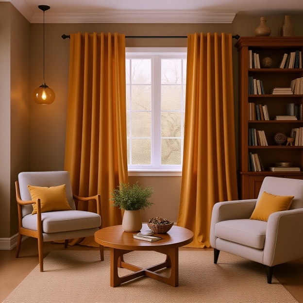 Dekorativer Verdunkelungsvorhang für Wohnzimmer, Einfarbig