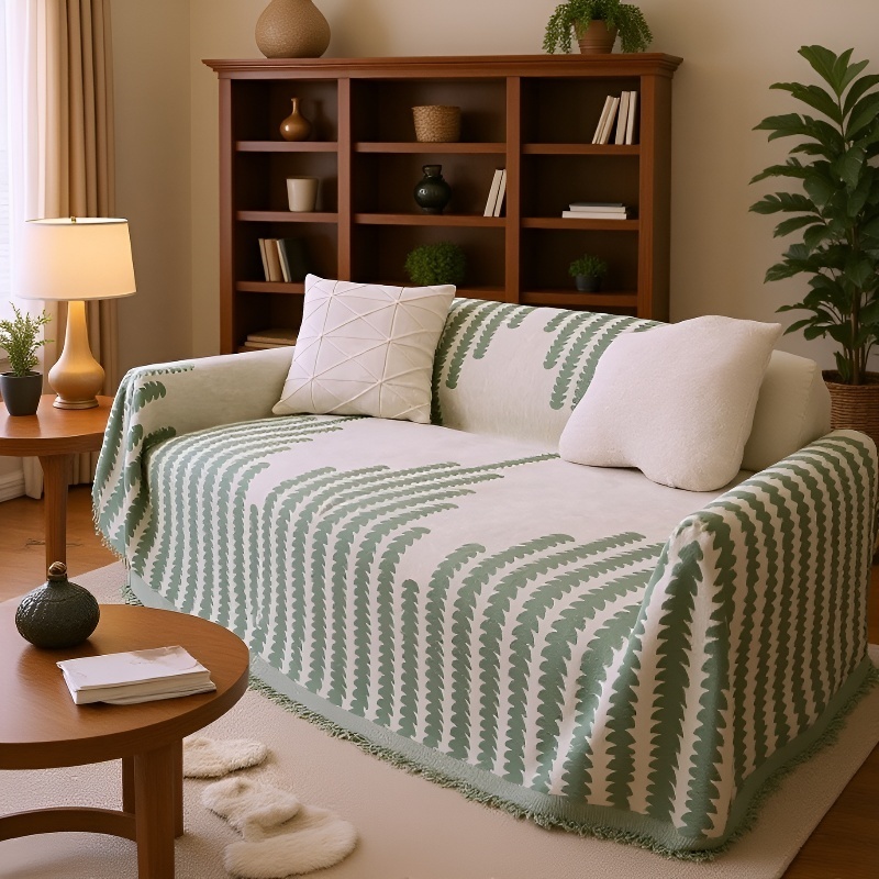 Eleganter Chenille Sofabezug, Anti-Rutsch, für alle Sofaarten geeignet