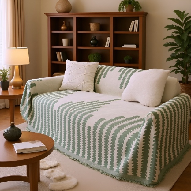 Eleganter Chenille Sofabezug, Anti-Rutsch, für alle Sofaarten geeignet