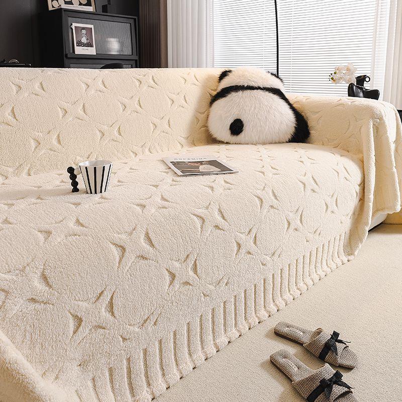 Anti-Kratz Sofaüberwurf aus Plüsch, nordischer Stil, rutschfeste Sofahusse für Herbst und Winter