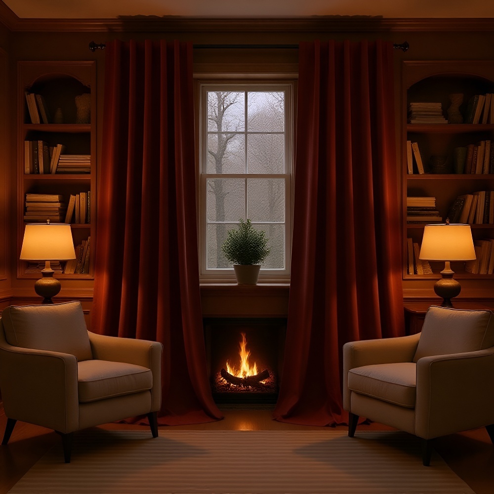 Dekorativer Verdunkelungsvorhang für Wohnzimmer, Einfarbig