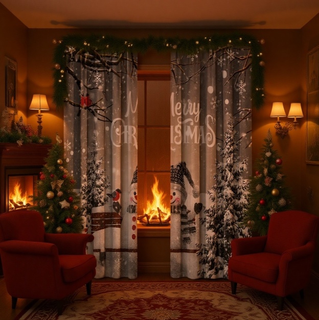 Weihnachten Curta Curta 3D Digitaldruck Feiertagsdecke