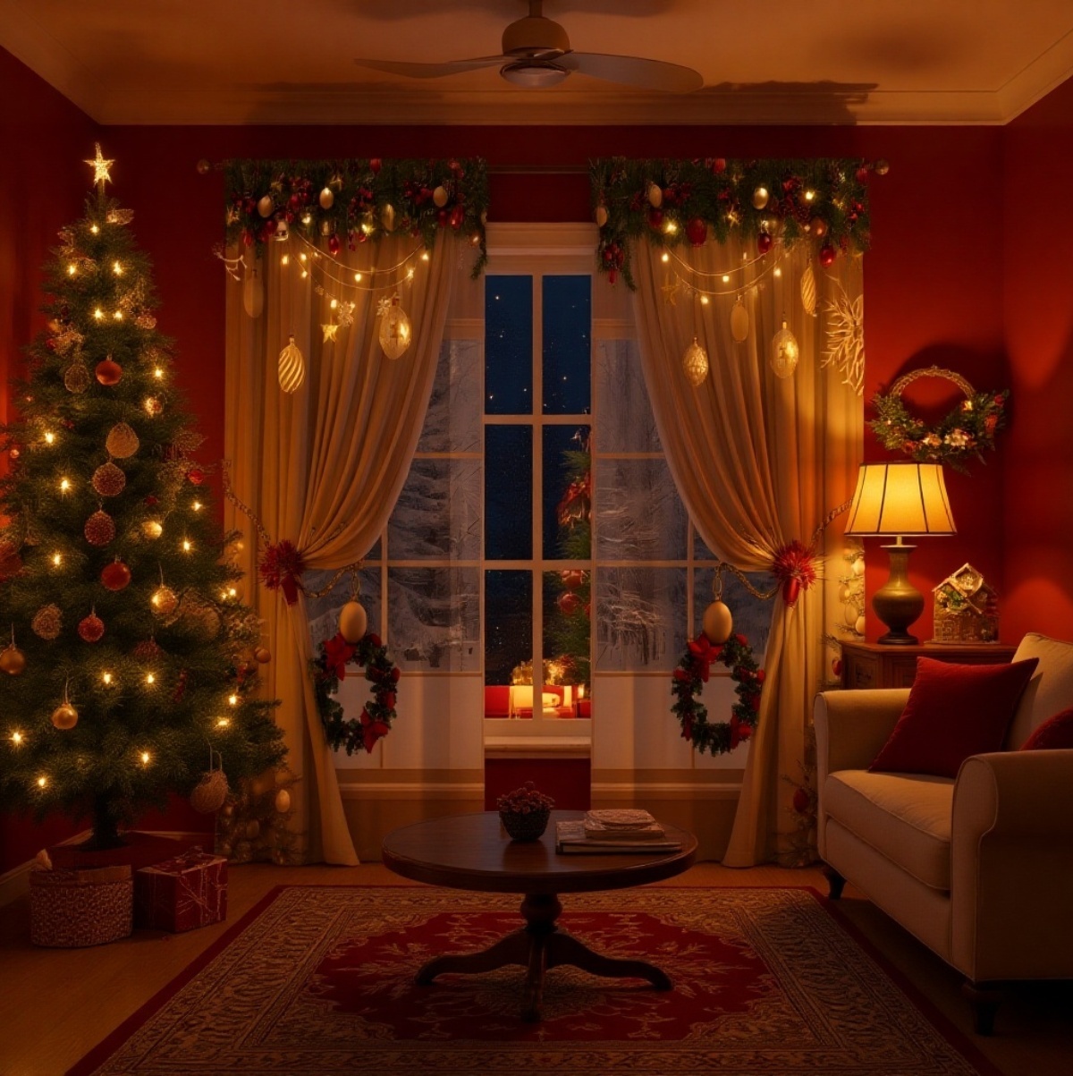 Weihnachten Curta Curta 3D Digitaldruck Feiertagsdecke