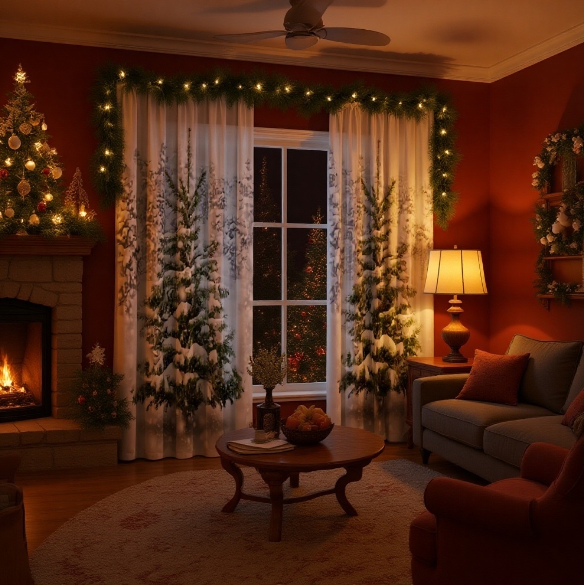 Weihnachten Curta Curta 3D Digitaldruck Feiertagsdecke