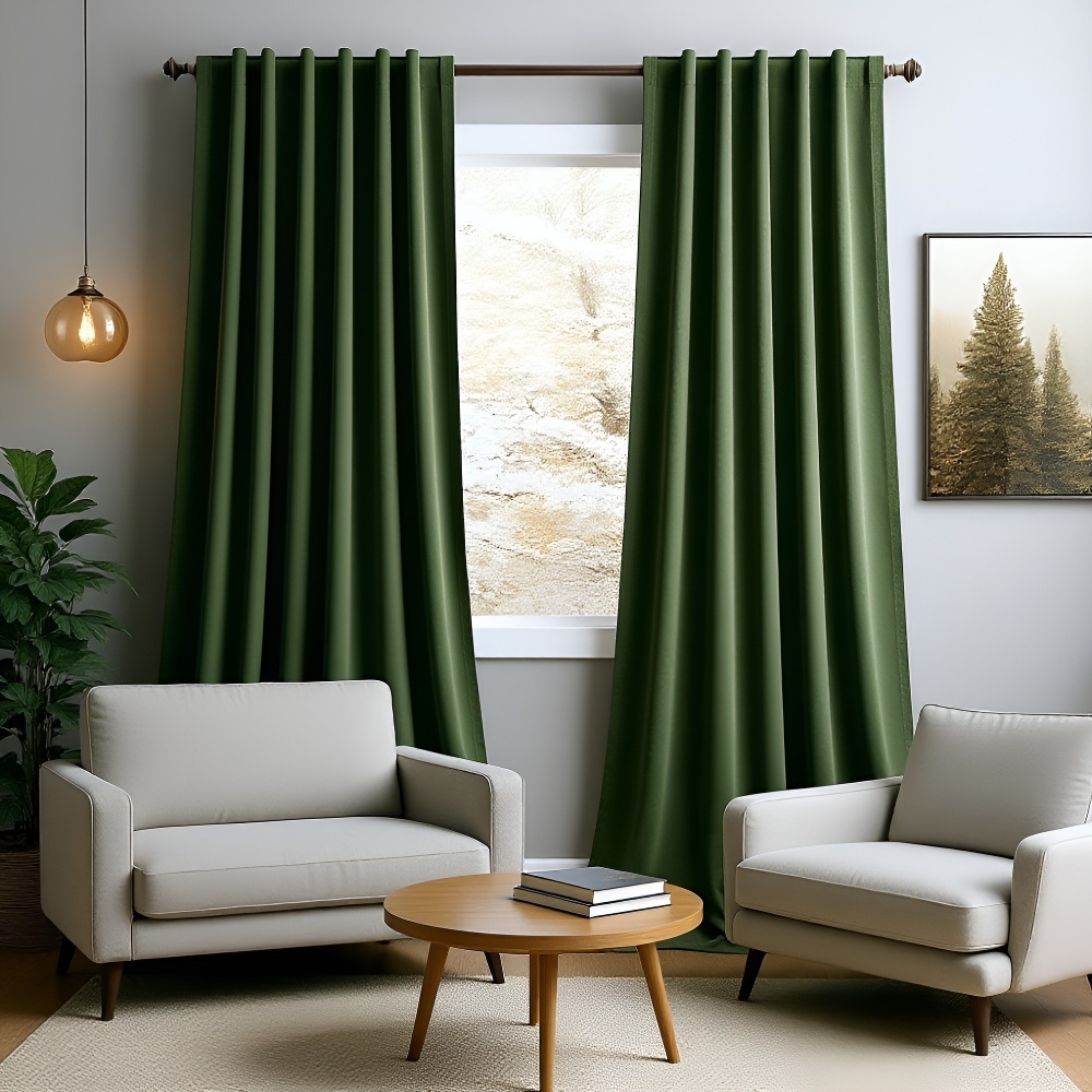 Dekorativer Verdunkelungsvorhang für Wohnzimmer, Einfarbig