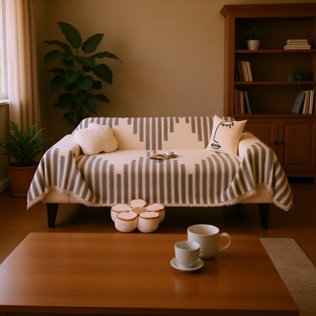 Eleganter Chenille Sofabezug, Anti-Rutsch, für alle Sofaarten geeignet