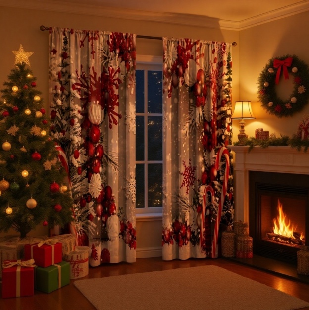 Weihnachten Curta Curta 3D Digitaldruck Feiertagsdecke