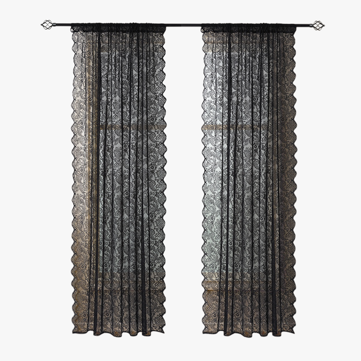 Dekorativer, undurchlässiger Fensterbehang aus Spitze