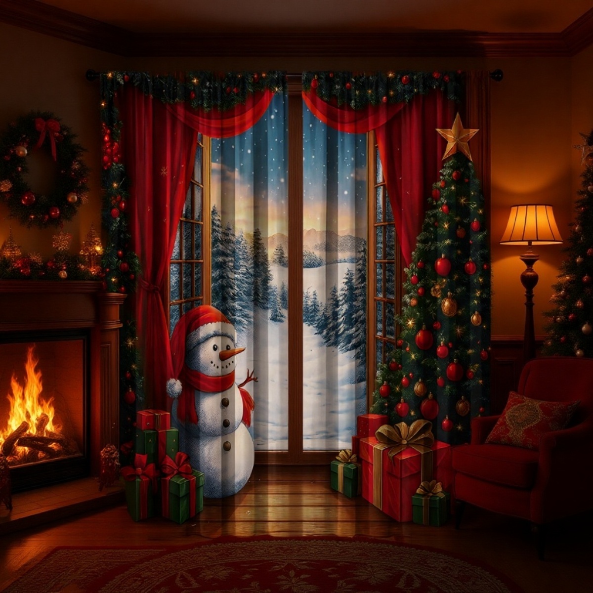 Weihnachten Curta Curta 3D Digitaldruck Feiertagsdecke