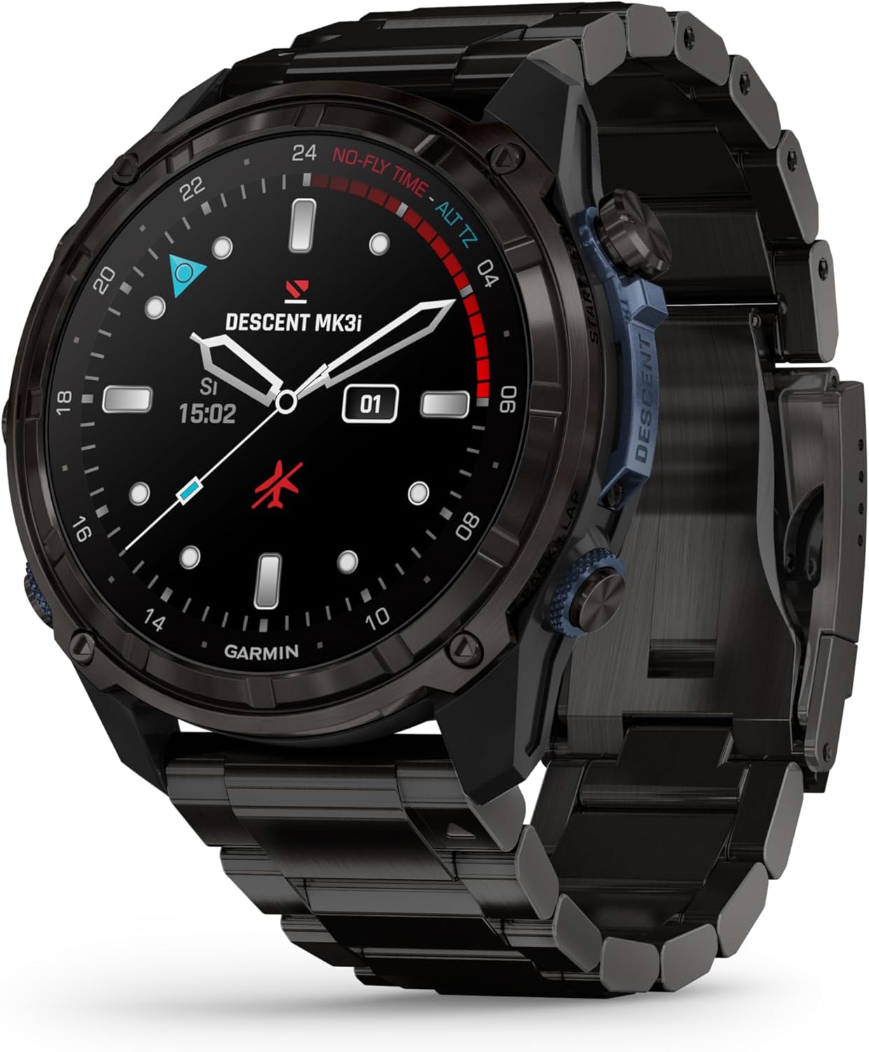 Garmin Descent Mk3i Tauchcomputer und Multisport GPS Smartwatch, Air Integration, Black Titanium-Villaota