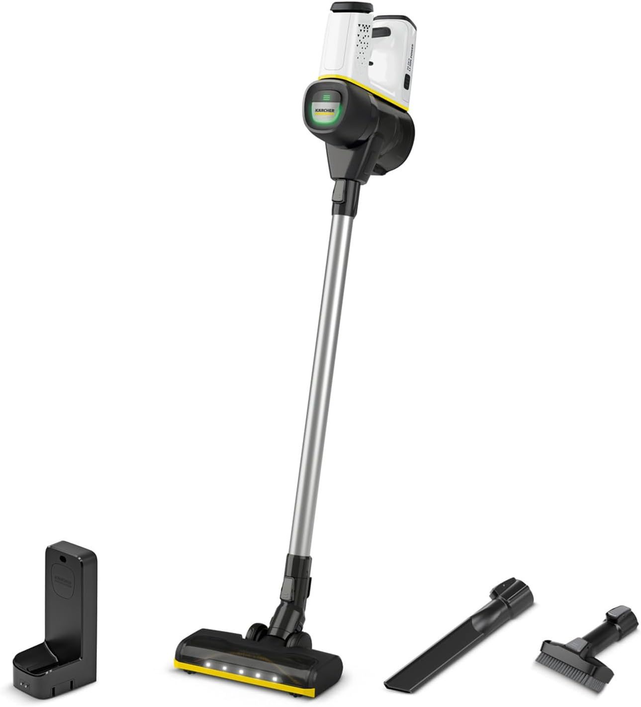 Kärcher Akku - Staubsauger VC 6 Cordless ourFamily, 2 Saugstufen, Laufzeit: bis zu 50 min., Gewicht: 2,8 kg, 25,2 V Akku, Wandhalterung mit Ladefunktion, Boden - und Fugendüse, Staubbürste, Weiß-Villaota