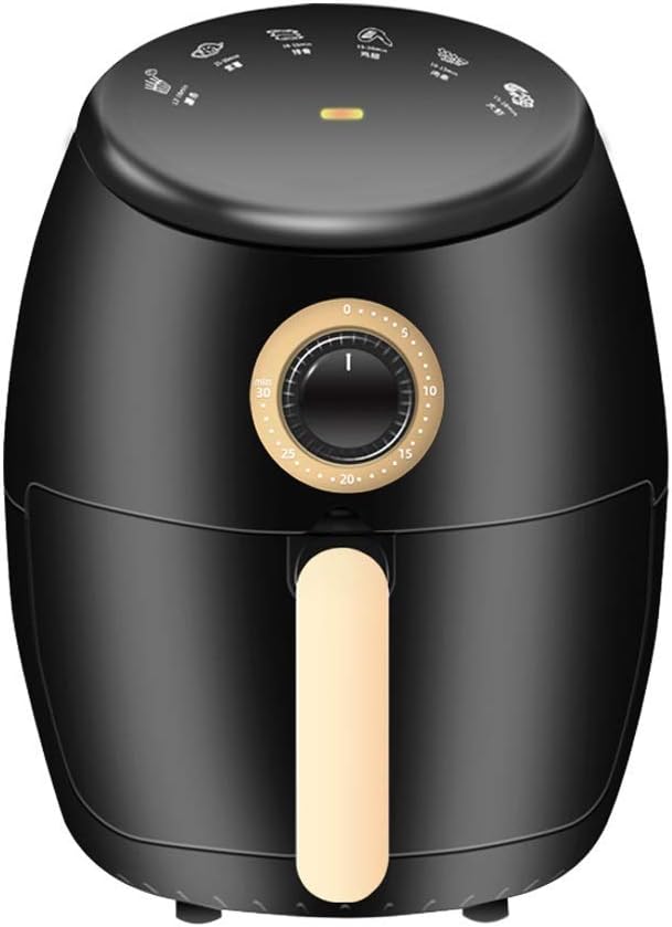 Heißluftfritteuse, 1500 W, Metall - Innenraum, Heißluftfritteuse, Bücher, digitaler LED - Touchscreen und quadratischer Antihaft - Korb, Vision, hohe Ambition to Pursue Happiness-Villaota