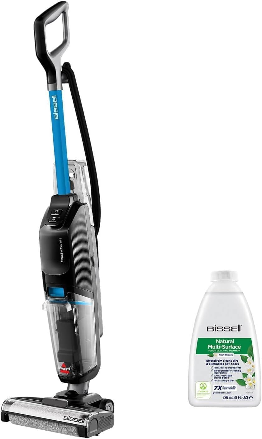 Bissell CrossWave HF2, Nass Trockensauger mit Kabel, Saugen und Wischen in Einem, Leichtgewichtiger Nasssauger, Saugwisher mit Hoher Leistung, Waschsauger, Wischsauger, Nur für Harte Böden, 3845N-Villaota