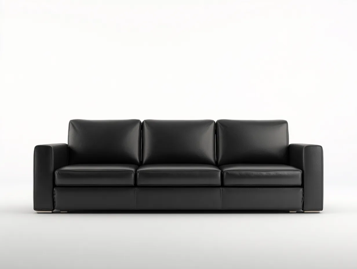 Sofa 3-Sitzer – Echtleder – 210×92×82 cm – schwarz – für Wohnzimmer – modernes Design