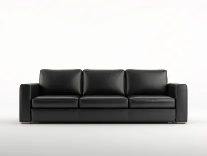 Sofa 3-Sitzer – Echtleder – 210×92×82 cm – schwarz – für Wohnzimmer – modernes Design