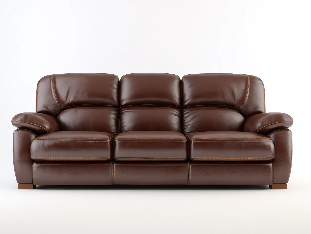 Dreisitzer Ledersofa 210x96x90 cm – braun – geeignet für Wohnzimmer – modernes Design