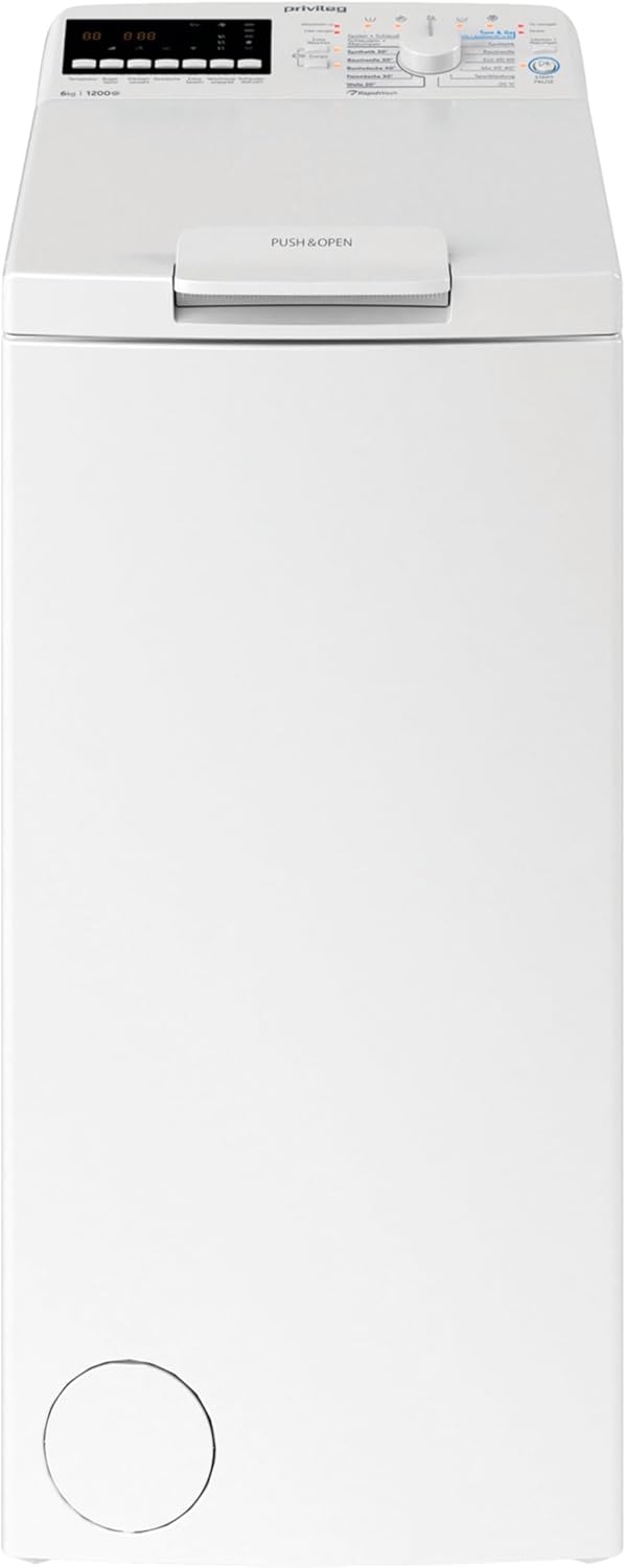Privileg PWT Class B6S6 N Waschmaschine Toplader, 1200 UpM, 6 kg, EEK B, Mehrfachwasserschutz, TurnundGo Programm, SoftOpening-Villaota