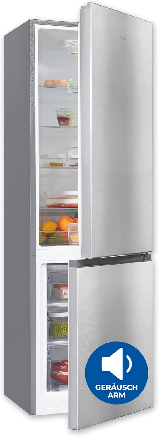Exquisit Kühl - Gefrierkombination, 180 cm Höhe, Kühlschrank mit Gefrierfach, 269 Liter, 4 - Sterne - Gefrierfach, Türanschlag wechselbar, Standgerät, KGC5265 - 70 - 010E inoxlook-Villaota