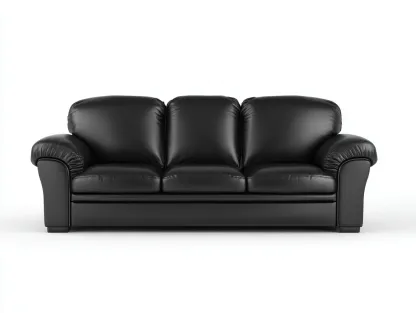 Dreisitzer Ledersofa 200x90x88 cm – schwarz – geeignet für Wohnzimmer – klassisches Design-Villaota