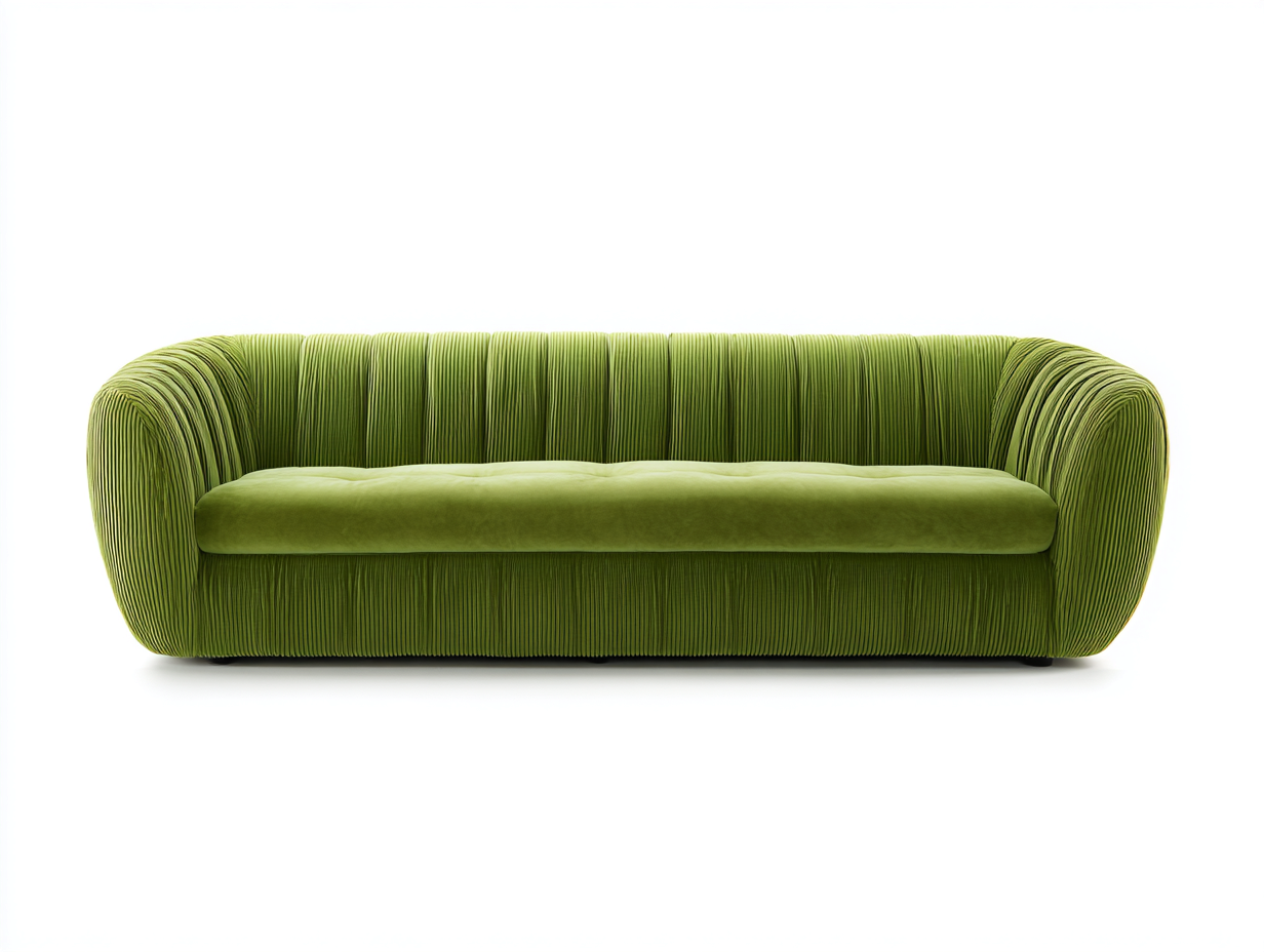Dreisitzer Stoffsofa 215x92x78 cm – grün – geeignet für Wohnzimmer – modernes Design