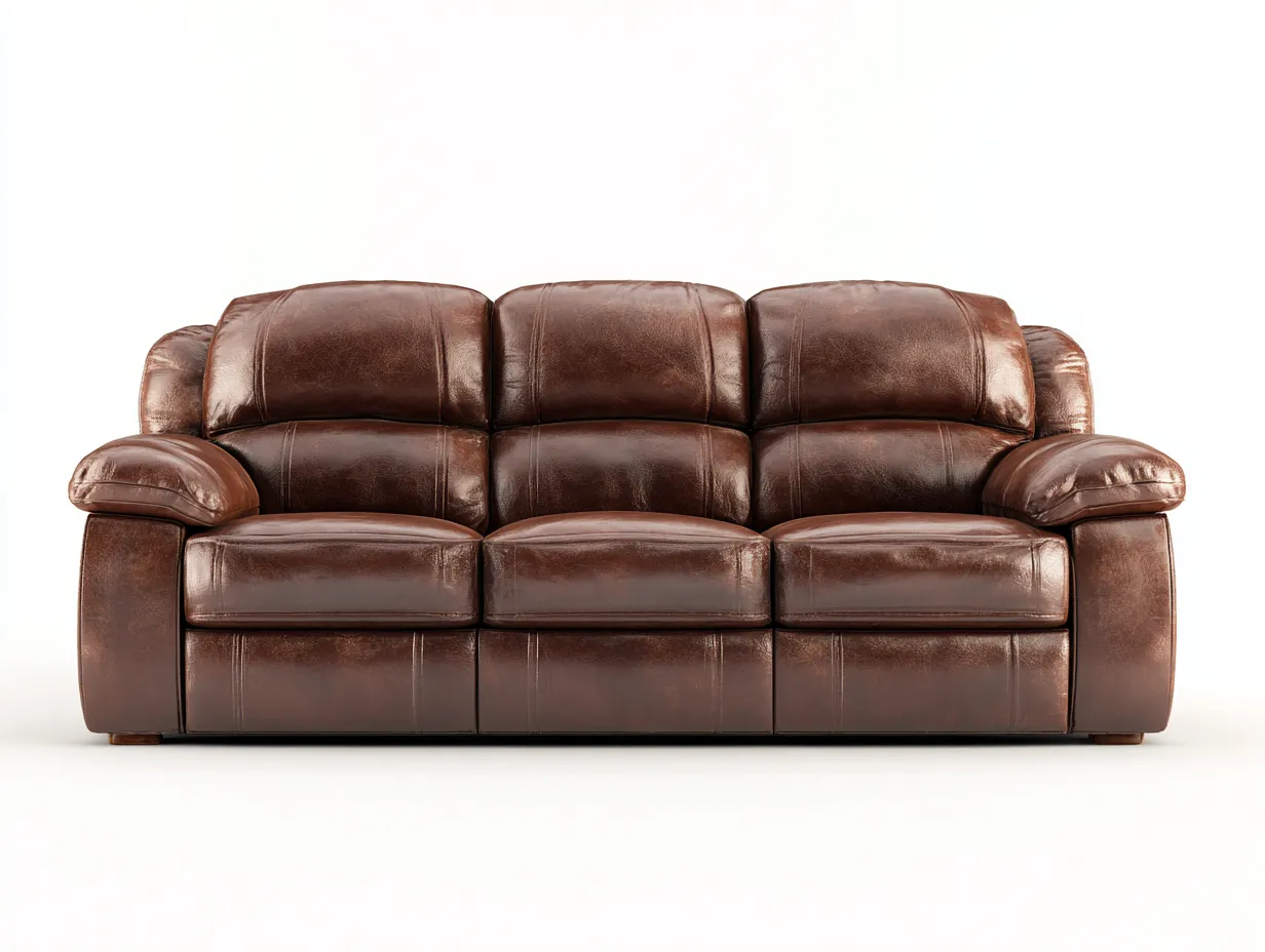 Sofa 3-Sitzer – Echtleder – 210×100×90 cm – braun – für Wohnzimmer – klassisches Design