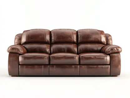 Sofa 3-Sitzer – Echtleder – 210×100×90 cm – braun – für Wohnzimmer – klassisches Design