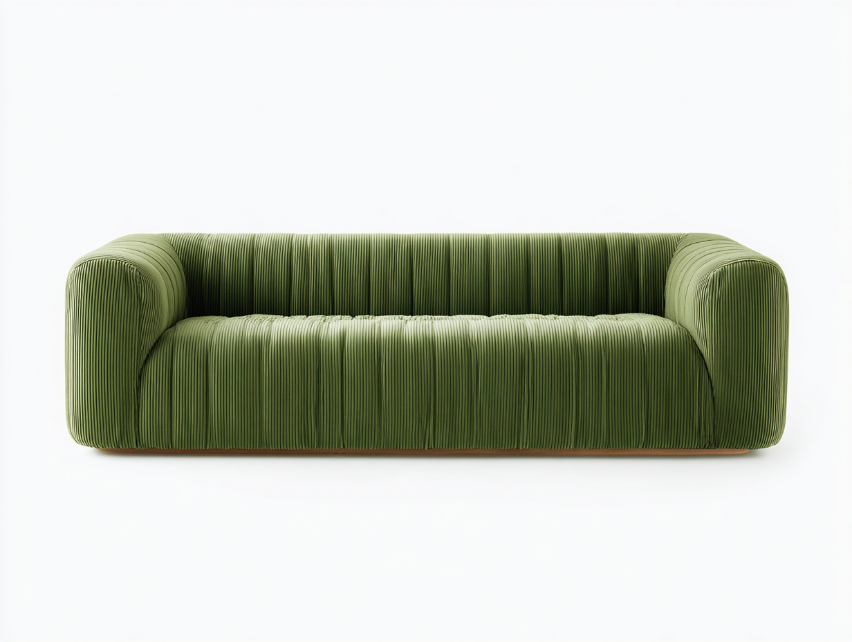 Sofa Dreisitzer Stoffsofa 220x95x70 cm – grün – geeignet für Wohnzimmer – modernes Design