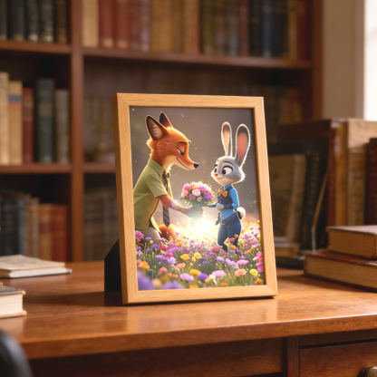 Zootopia - Nick and Judy Atmos Light Painting Night Display Christmas Tricolor Night Light