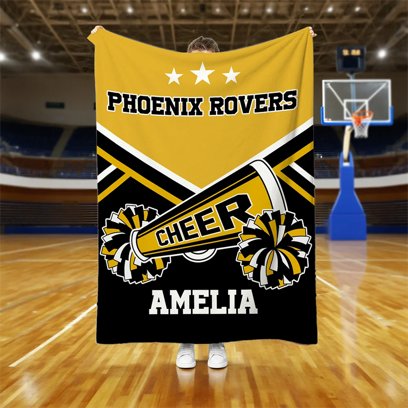 Personalized Cheerleading Blanket with Custom Name and Team Design
