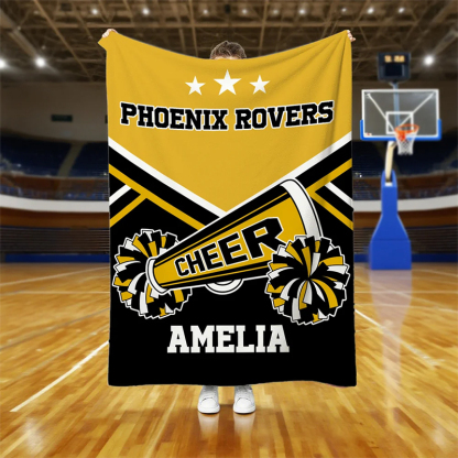 Personalized Cheerleading Blanket with Custom Name and Team Design