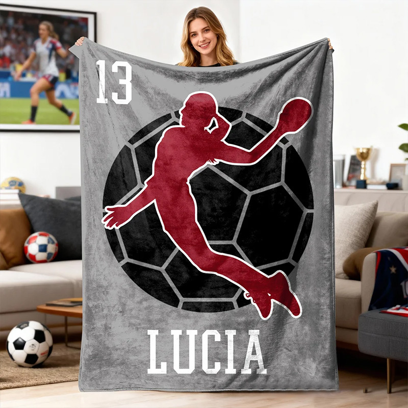 Personalized Handball Blanket Featuring Your Custom Name and Number De
