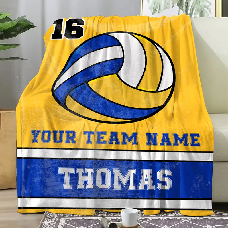Personalized Volleyball Blanket with Custom Name, Number, and Team Name for Volleyball Enthusiasts