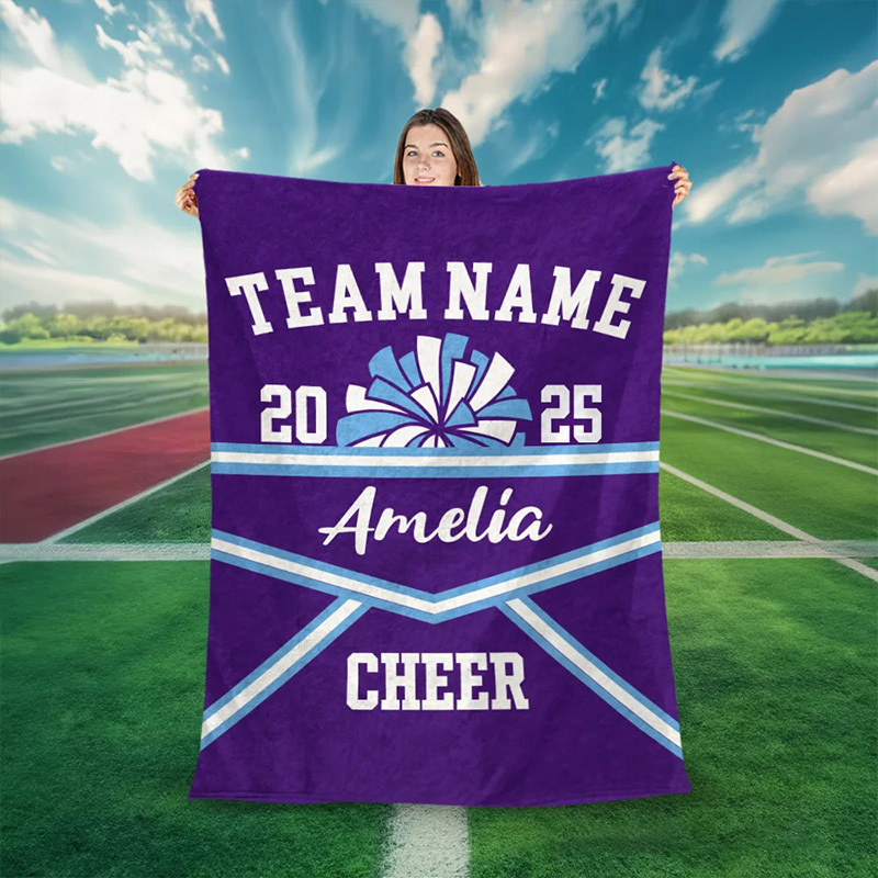 Personalized Cheerleading Blanket with Custom Team Name Year and Name 