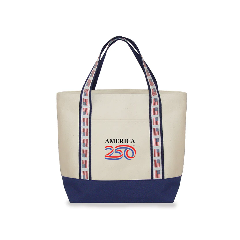 America 250th Anniversary Canvas Tote Bag 1776-2026 Patriotic Shoulder Bag