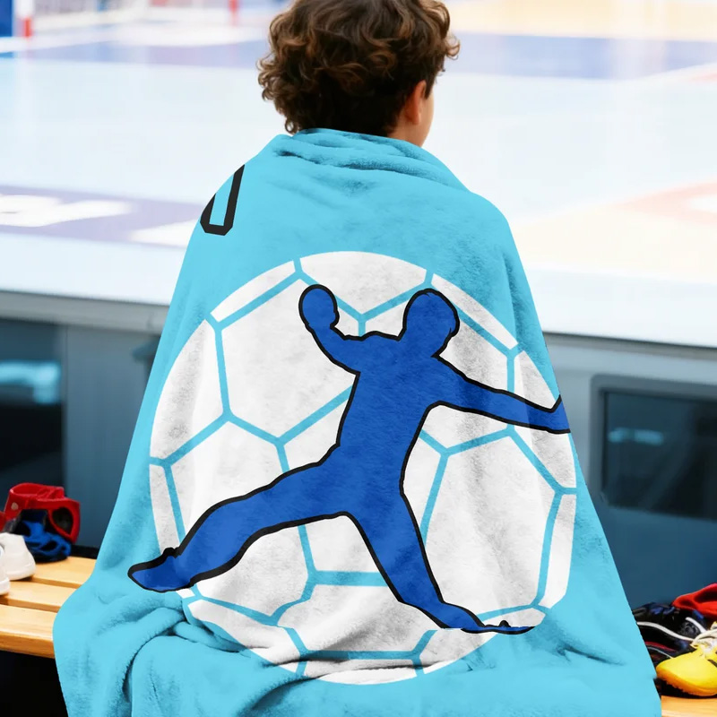 Personalized Handball Blanket Featuring Your Custom Name and Number Design
