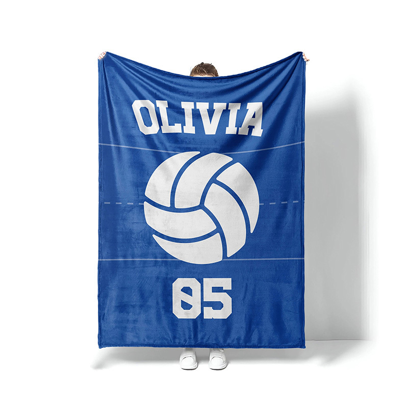 Personalized Athlete Blanket Customizable Name and Sport Graphic