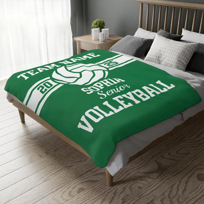 Personalized Volleyball Team Blanket Custom Senior Gift with Name Team Name and Year