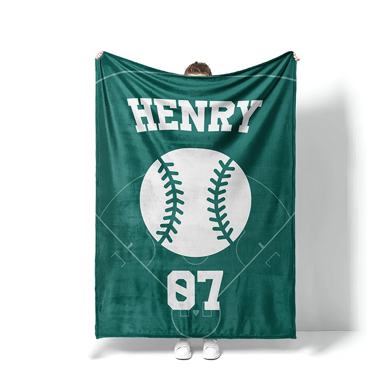 Personalized Athlete Blanket Customizable Name and Sport Graphic