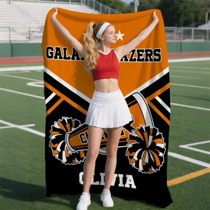 Personalized Cheerleading Blanket with Custom Name and Team Design