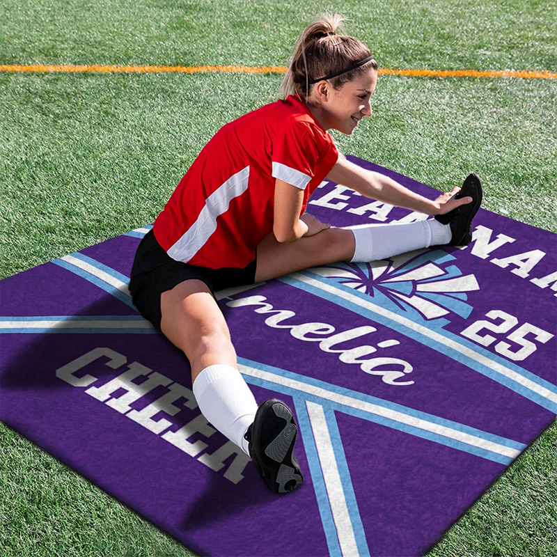 Personalized Cheerleading Blanket with Custom Team Name Year and Name Design