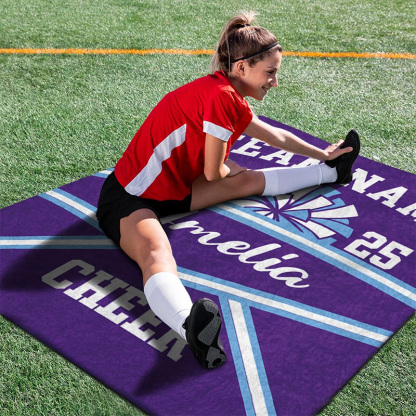 Personalized Cheerleading Blanket with Custom Team Name Year and Name Design
