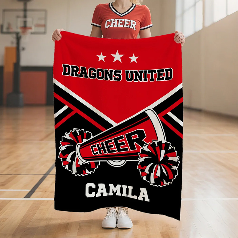 Personalized Cheerleading Blanket with Custom Name and Team Design