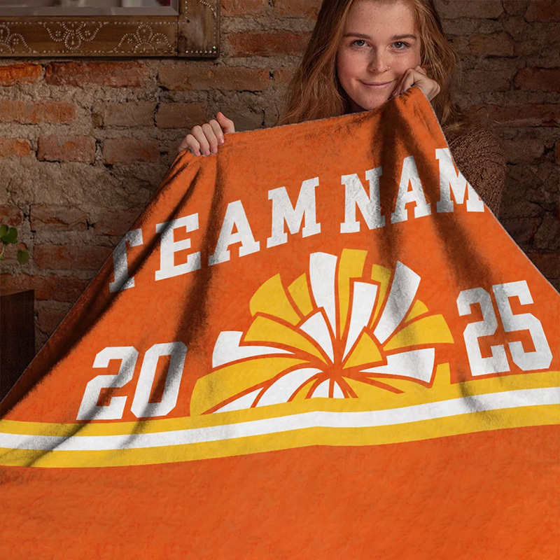 Personalized Cheerleading Blanket with Custom Team Name Year and Name Design