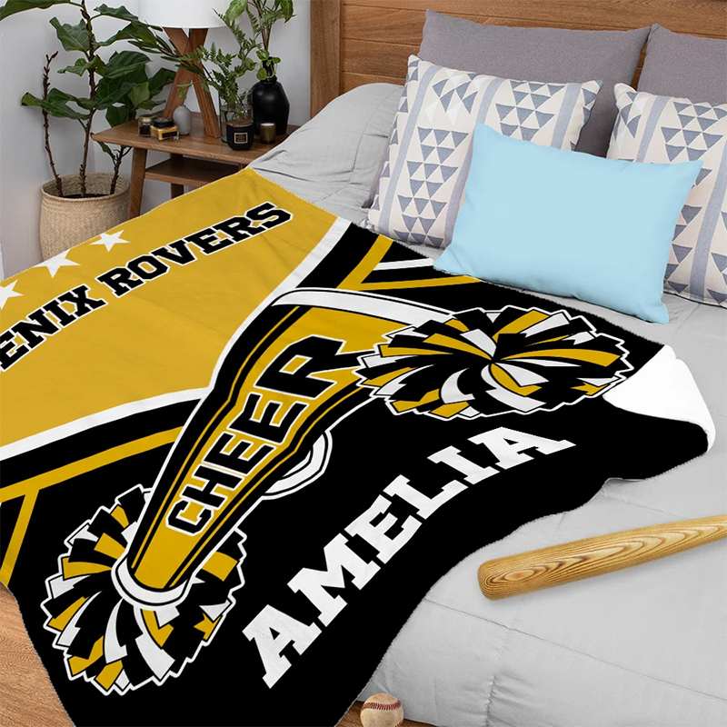 Personalized Cheerleading Blanket with Custom Name and Team Design